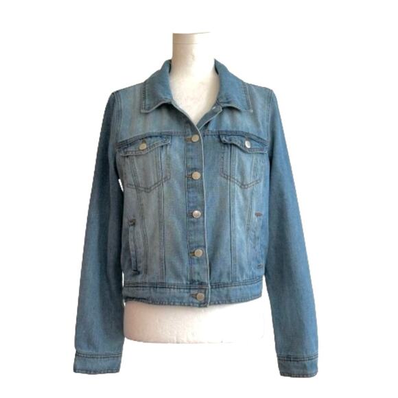 Ci Sono Denim Collection Distressed Silver Tone Buttons Jean Jacket Size Medium - Picture 12 of 12